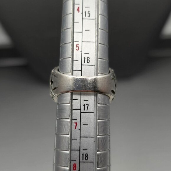 VTG Sterling Silver Woven Dome Ring Size 6 Basket Weave Texture Signed F 5.71g - Picture 7 of 9